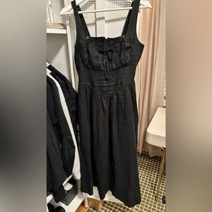 Quince European Linen Corset Midi Dress